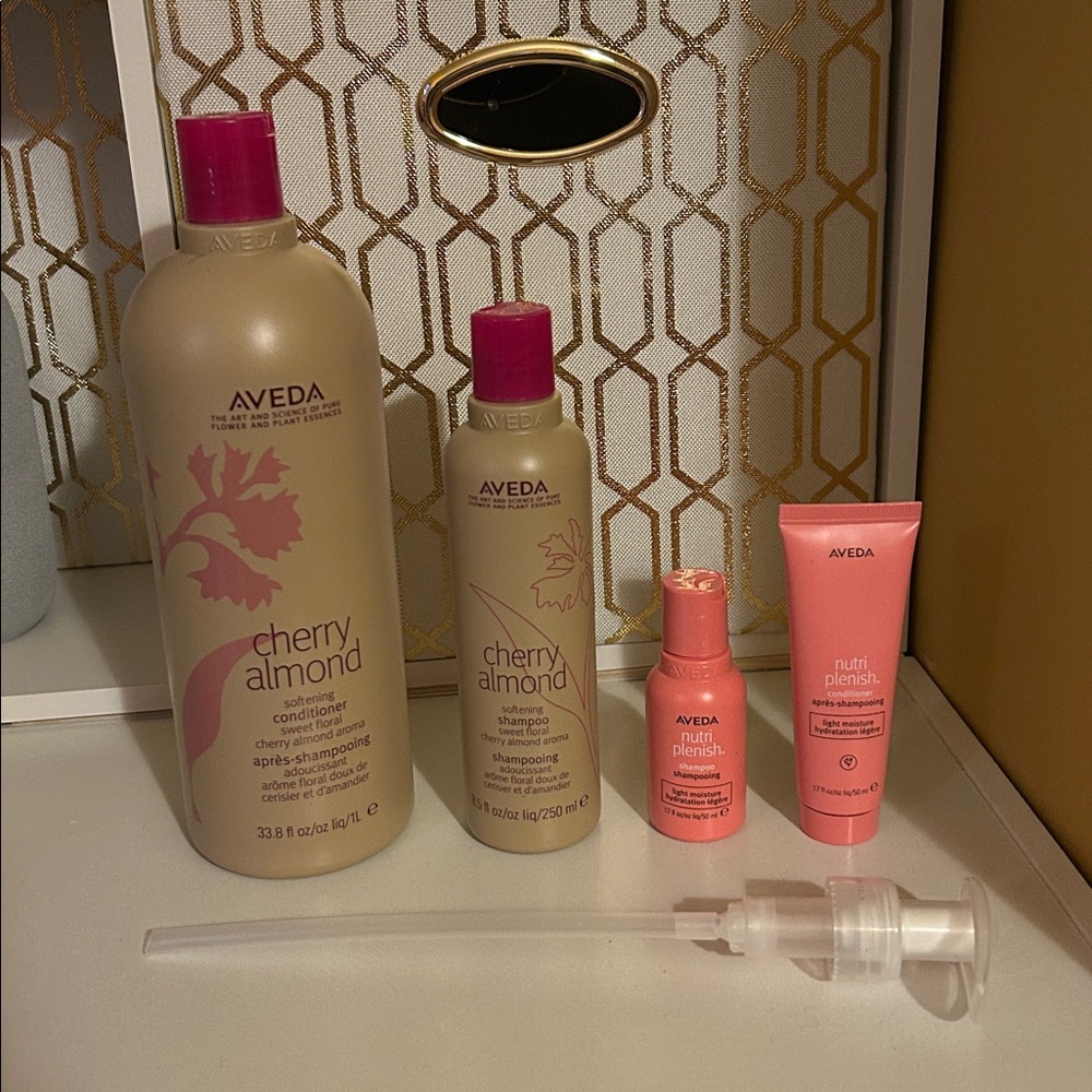 Aveda Cherry Almond Shampoo and Conditioner plus extras